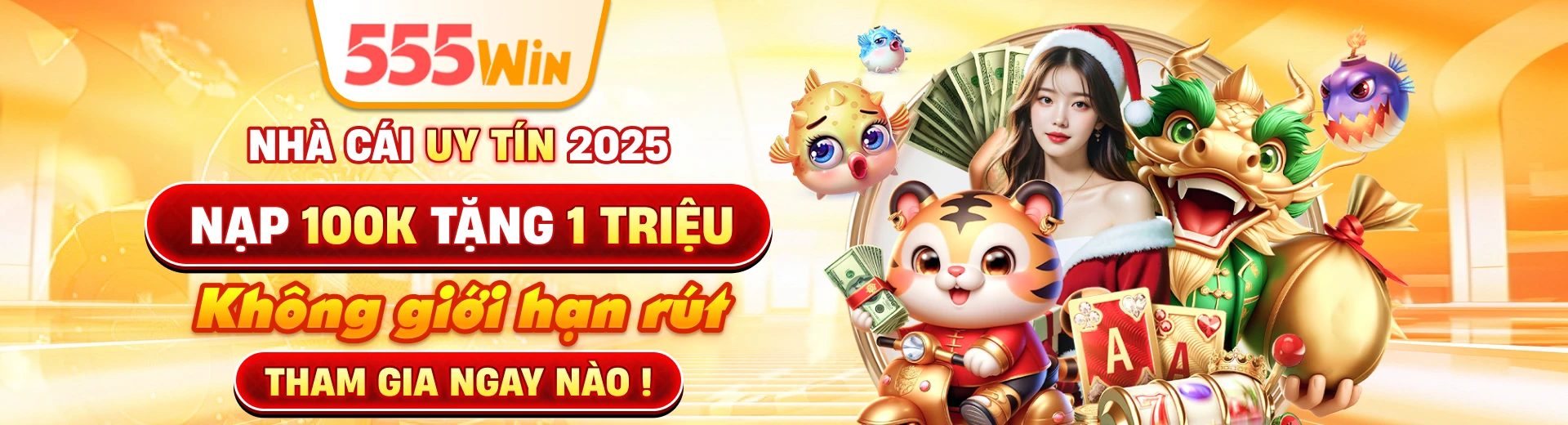 Banner thông tin và hỗ trợ 555Win